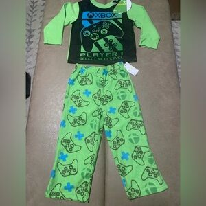 XBOX Official Kids Printed Controller 2pc Fleece Pajama Set Green NWT Size 4